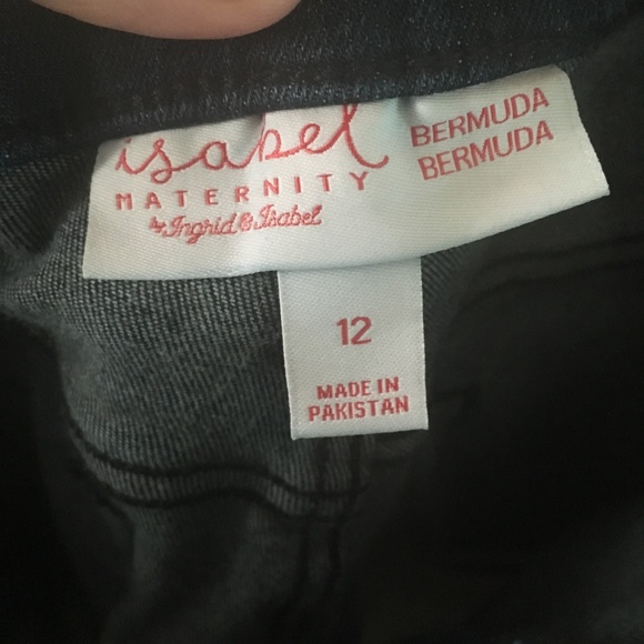 Isabel Maternity Dark Wash Bermuda Shorts - Picture 6 of 7